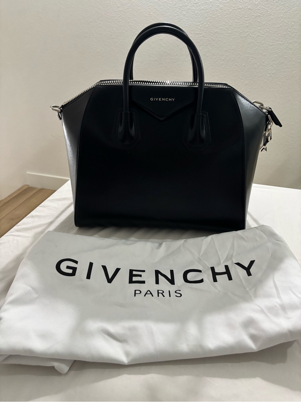 Givenchy Black Leather Satchel with Top Handles
